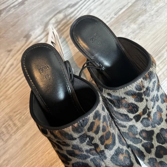 ZARA ANIMAL PRINT LEATHER MULES - BRAND NEW WITH TAG - SIZE 6.5 or 37 - Picture 5 of 8